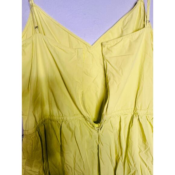 JASON WU Collective Yellow Cotton V-Neck Drawstring Waist Midi Dress size 14 - Picture 9 of 16